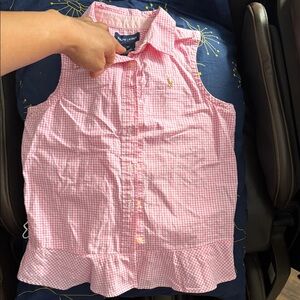 Ralph Lauren Pink Gingham kids size 12 Button Down Shirt